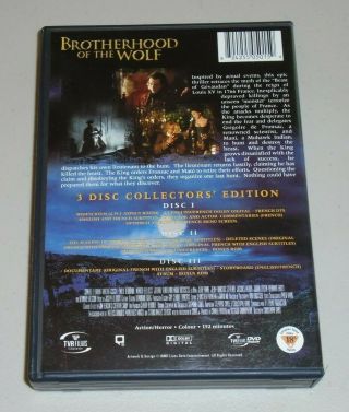 The Brotherhood of the Wolf (DVD,  3 - Disc Set,  Deluxe Edition) RARE OOP HORROR 2