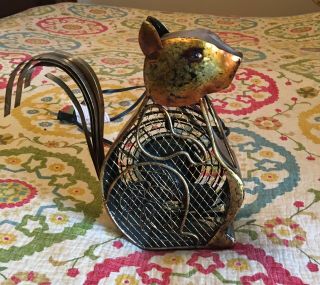 Deco Breeze Squirrel Figurine Metal Electric Fan - Whimsical - Rare Great