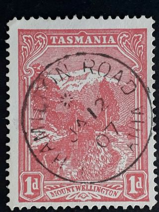 Rare 1907 Tasmania Australia 1d Red Pic Stamp Postmark Hamilton Road