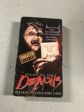 Night Of The Demons Vhs Rare Unrated Edition Horror Slasher