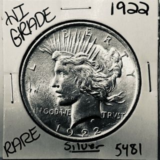 1922 Peace Silver Dollar Hi Grade U.  S.  Rare Coin 5481