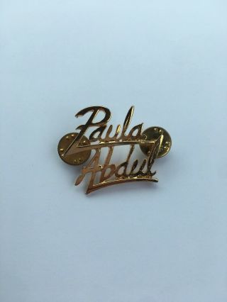 Collectible Vintage Paula Abdul Spellout Gold Pin Rare