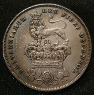 1825 George Iv Silver Shilling Very Good Detail Rare Thus Spink 3812