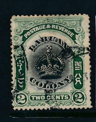 North Borneo 1902 Labuan Sg 118b Rare Line Through B Variety £120