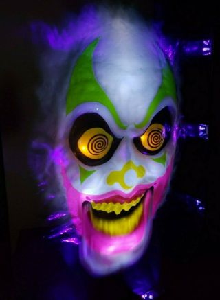 Spirit Halloween Rare 2013 Scary Clown Mirror Light Up Animated Prop Decoration
