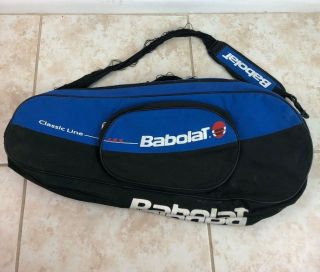 Babolat Classic Line 12 Racquet Tennis Bag Blue Racquet Tote Club Rare