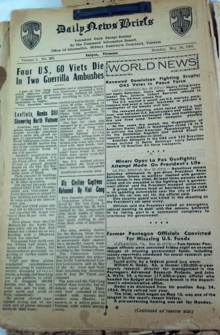 Rare 82 Vietnam Daily News Briefs Newspapers Daily Updates For U.  S.  Soldiers