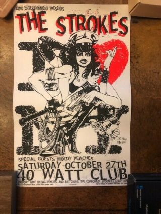 Rare The Strokes 2001 40 Watt Club Athens 11x17 Concert Poster Print 111/200