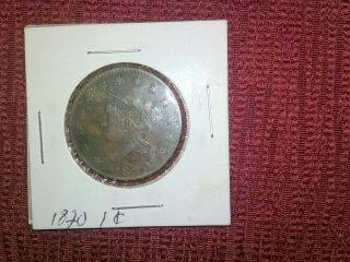 Rare - Dual Tone Copper 1820 Large Cent.  Au - - One Of A Kind Coin