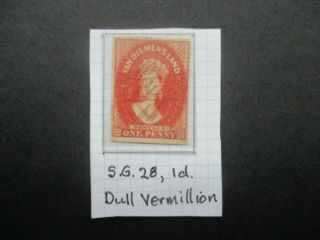 Tasmania Stamps: Chalon Varieties - Rare (v109)
