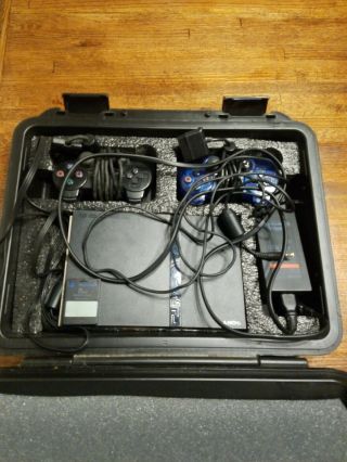 PS2 Slim Bundle with 2 Controllers and RARE Hard Carrying Case - 2