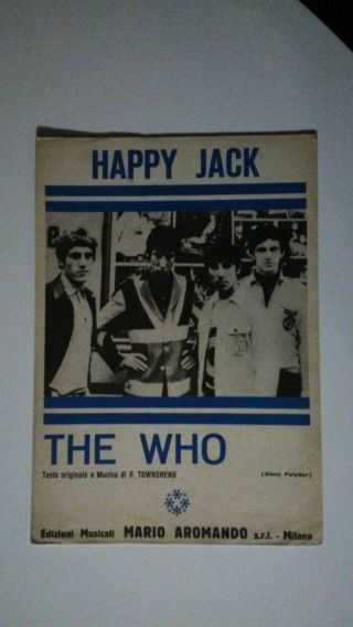 The Who Happy Jack Rare Sheet Music Italy 1967 Ex