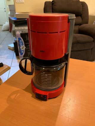 Braun Aromaster Automatic Drip Coffee Maker Red/gray 4063 Germany Rare 