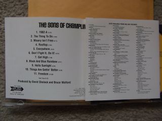 Sons Of Champlin Loosen Up Naturally Rare OOP One Way Records CD 5