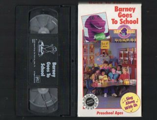 Barney Goes To School Vhs Rare Home Video Sing A Long Backyard Gang