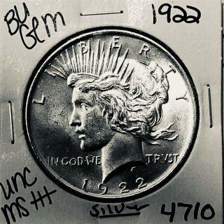 1922 P Bu Gem Peace Silver Dollar Unc Ms,  U.  S.  Rare Coin 4710