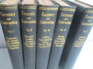 RARE 5 VOLS.  ARCHITECTURE CARPENTRY AND BUILDING 1924 AMERICAN TECHNICAL SOCIETY 2