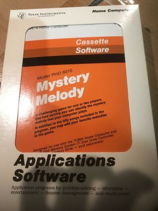 Minty Nos TI99 - 4a Home Computer Mystery Melody Cassette Rare PHT PHD 6010 2