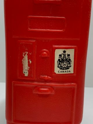 Vintage Reliable Toys 9” Blown Plastic Canada Post Mail Box Money Coin Bank RARE 2