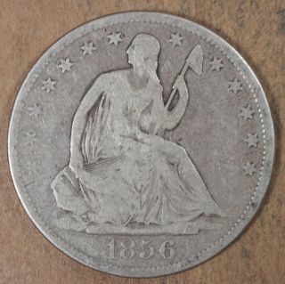 1856 Seated Liberty Silver Half Dollar Rare Coin,  H276