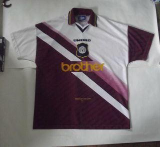 Manchester City 1996 1997 Away Shirt Rare Brother Umbro (xl)