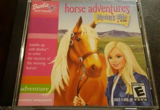 Barbie Horse Adventures: Mystery Ride Cd Rom Pc Windows 98/me/2000/xp Rare Nm -