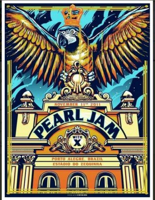 Pearl Jam Porto Alegre,  Brazil Nov 11,  2011 By Munk One - 1st Ed Rare &