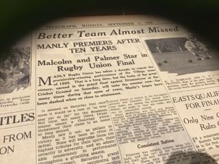 Rare September 5 1932 newspaper page Manly Rugby Union Grand final win 2