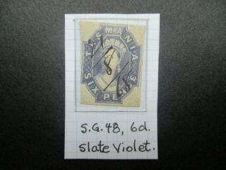 Tasmania Stamps: Chalon Varieties - Rare (v88)