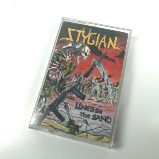 Stygian Lines In The Sand Cassette Tape 1991 Red Rum Records Rare Thrash Metal