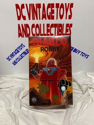Rare Mechanized Diablo Robby Robot Tin Toy China/ Japan Version Mib