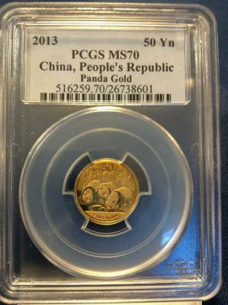 2013 Pcgs Ms70 50y China Gold Panda Rare " White Label "