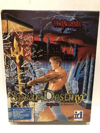 Wolfenstein 3d Spear Of Destiny (pc,  Big Box And 5.  25” Floppy Only) Rare