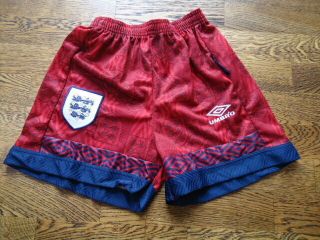 England 1998 Umbro Home Shorts 30 " Unworn Rare Old Vintage Deadstock