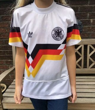 Adidas West Germany World Cup Italia 90 Home Shirt Size 30” - 32” Rare