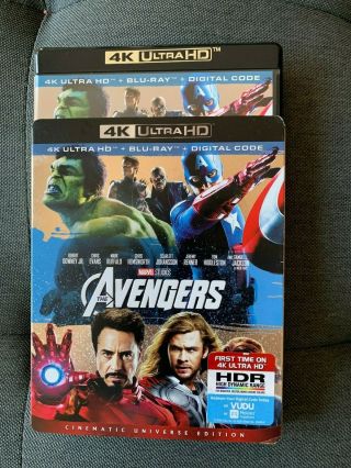 Marvel The Avengers 4k Ultra Hd Blu Ray 2 Disc Set,  Rare Oop Slipcover Sleeve