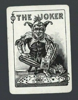 Playing Cards 1x Very Rare British Joker/jokers Jester Late 1800 