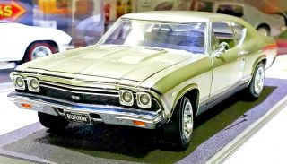 Rare Ertl American Muscle 1968 Chevrolet Chevelle Ss 396 Ash Gold 1/18 Scale