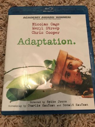 Adaptation (blu - Ray Disc,  2012) Rare Oop Spike Jonze Kaufman Cage Cooper Streep