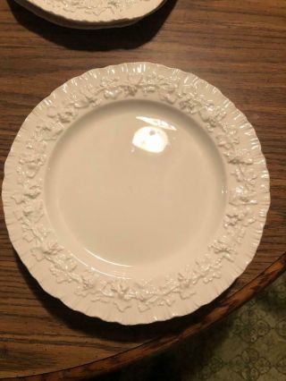 4 - Rare " Wedgwood Etruria Queensware " 10 1/4 " Dinner Plates Cream On Cream