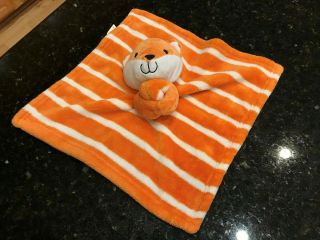 S.  L Home Fashion Orange Striped Fox Plush Lovey Security Baby Blanket Rare