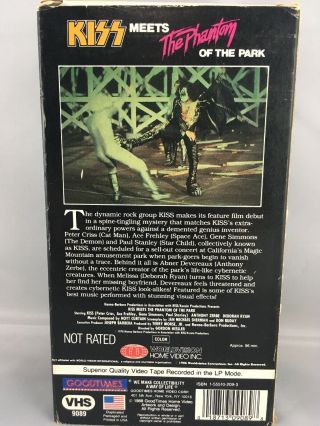 Kiss Meets The Phantom Of The Park VHS 1988 Goodtimes music Video Movie Rare 3