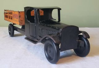 Early Steelcraft Toys Mack Cab City Delivery Stake - Side Truck 30 