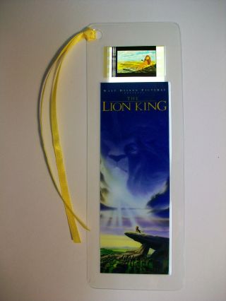 Lion King Disney Movie Memorabilia Film Cell Bookmark Rare Collectible