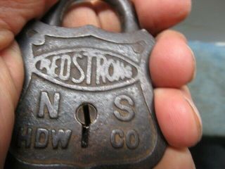 Very RARE NORVELL SHAPLEIGH REDSTRONG padlock lock w/key.  n.  r 2