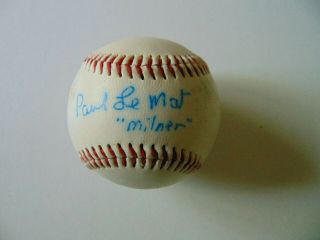 Rare " American Graffiti " Paul Le Mat Hand Signed Baseball Todd Mueller
