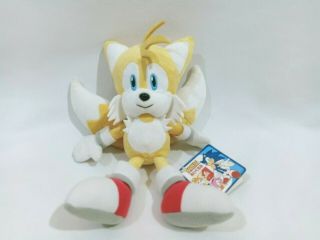 Rare Sanei Sonic Tails Miles Prower Plush Doll Toy Hedgehog Sega Japan Tag 9.  5 "