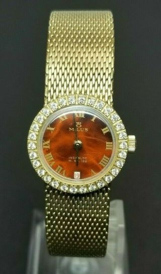 Vintage Milus Gold Filled 17j Swiss Made Incabloc Windup Ladies Watch Rare