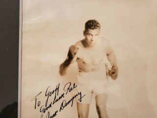 Jack Dempsey Rare Signed 8x10 Photo With A Signature Of 9 From Psa.  Framed 11x14