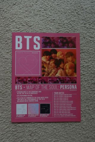 Bts " Map Of The Soul " 2019 Rare Music Industry Mag.  Promo Poster Ad - Rare Beauty